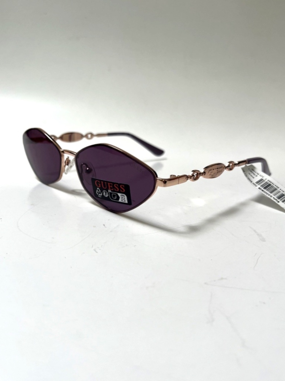 New GUESS Geo Diamond Slim Sunglasses GO00080 Metal Gold Purple